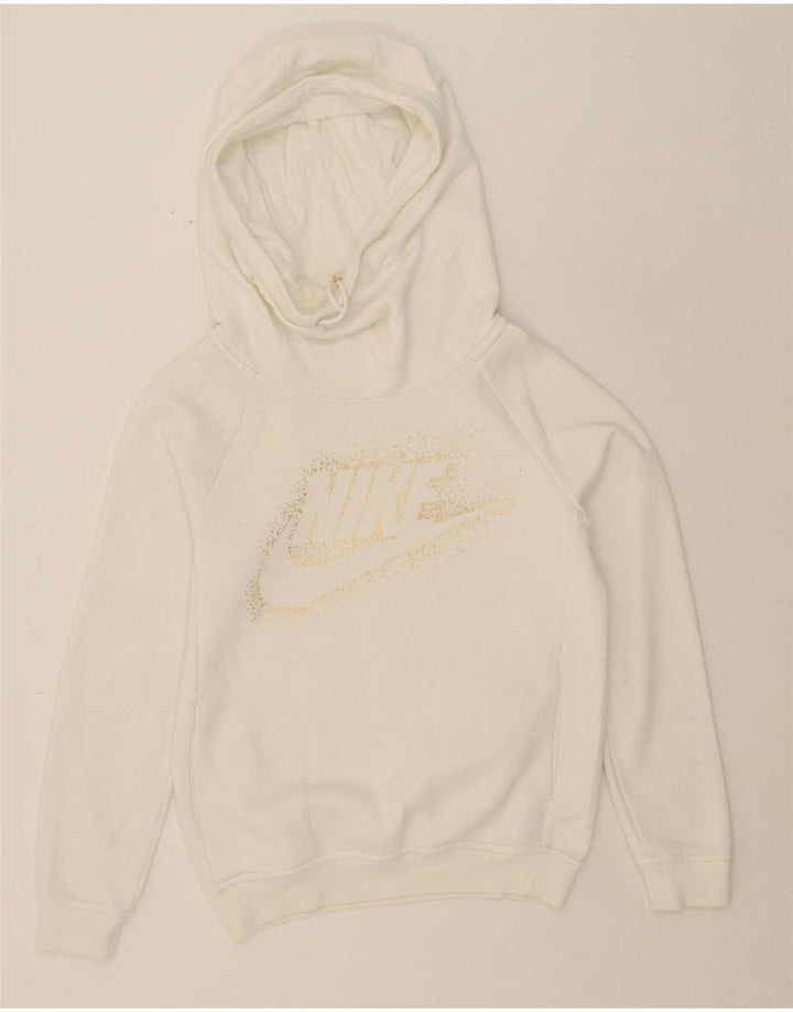 NIKE Mens Graphic Hoodie Jumper XS White Cotton Vintage Nike and Second-Hand Nike from Messina Hembry 