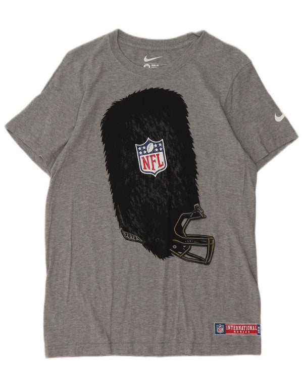 Camiseta masculina Nike NFL Slim Fit gráfica top médio cinza algodão