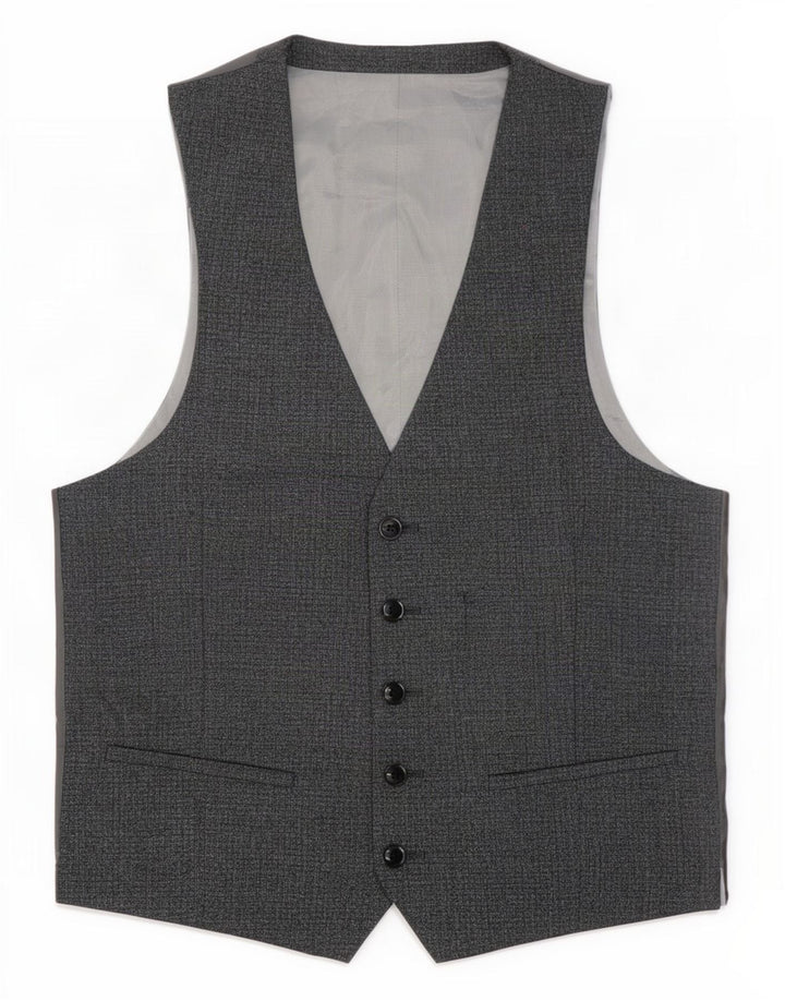 Colete masculino Dkny Slim Fit UK 38 lã cinza médio