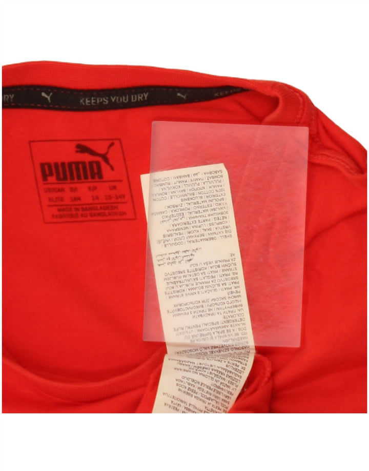 Camiseta PUMA Meninos Graphic 13-14 Anos Algodão Vermelho