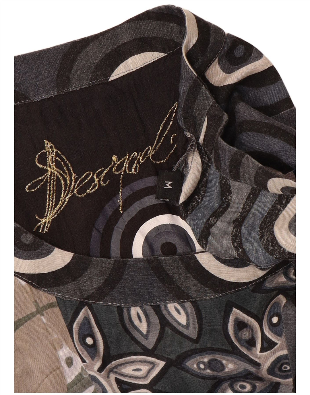 Vestido feminino Desigual A-Line UK 12 médio multicolorido geométrico