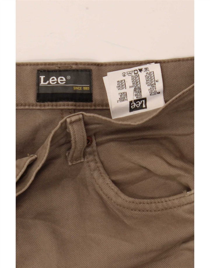 Lee Mens Brooklyn Straight Jeans W34 L33 Algodão Bege