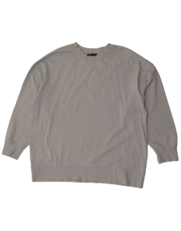 Zara moletom masculino jumper grande algodão azul