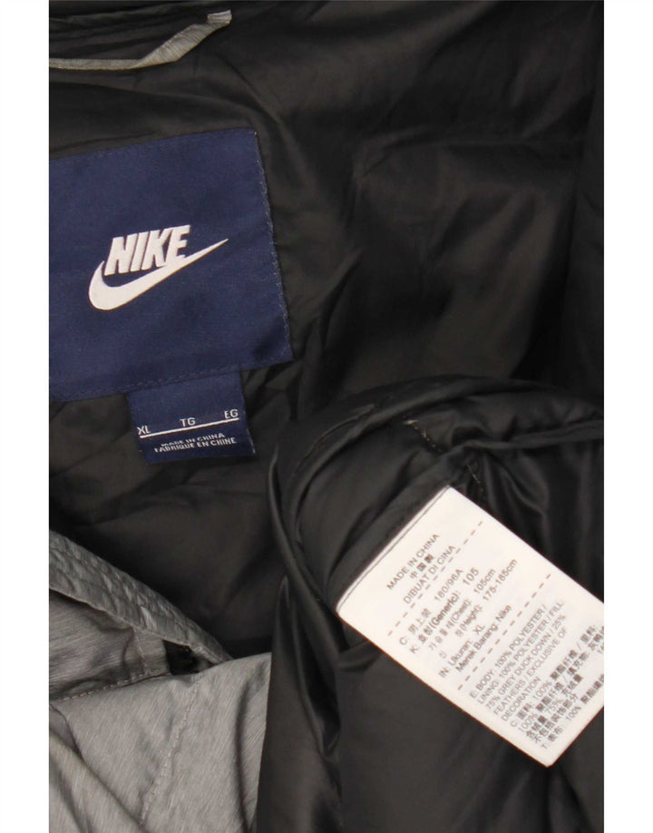 Jaqueta acolchoada com capuz feminina Nike UK 18 XL cinza poliéster