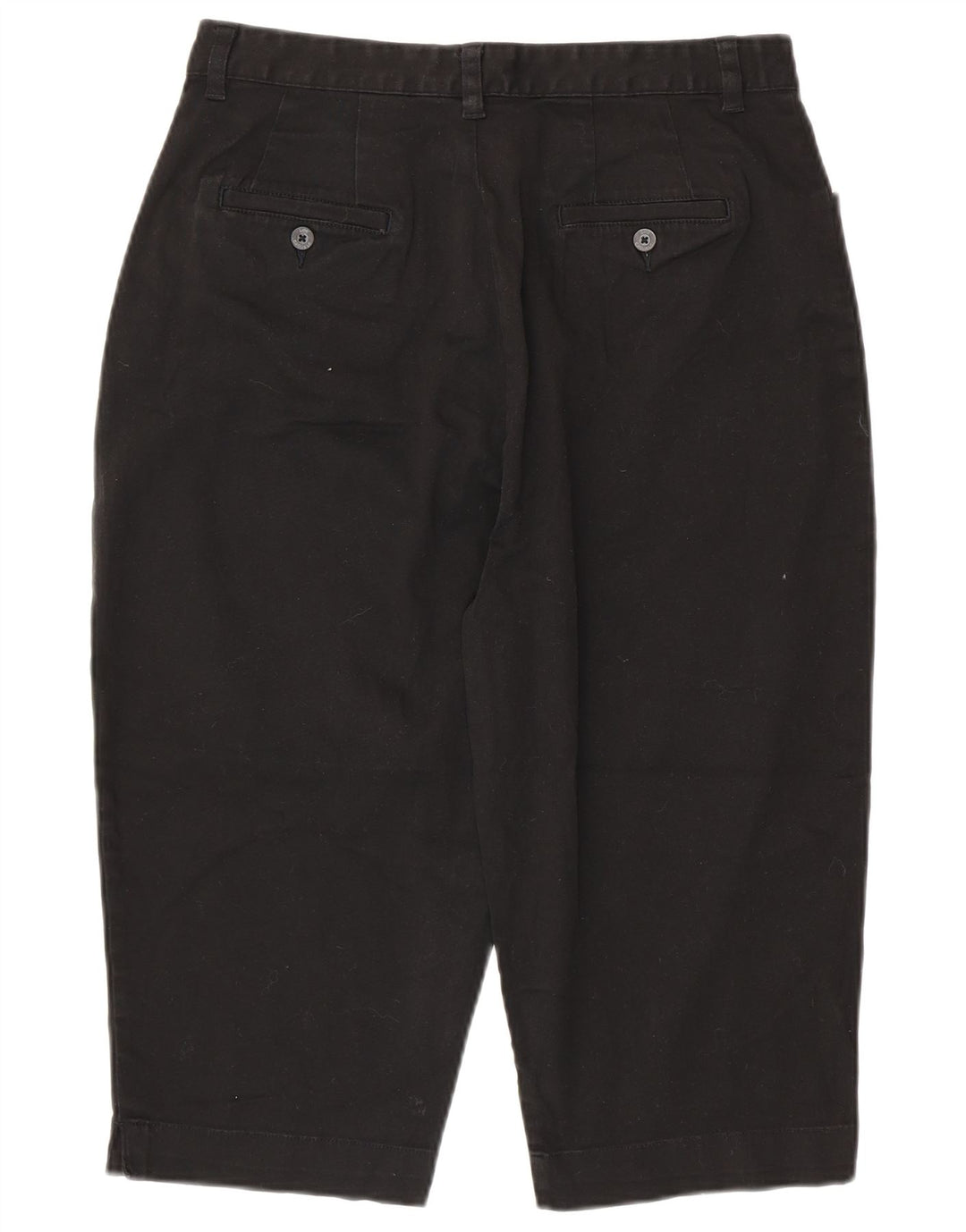 LEE Calça capri feminina cáqui de cintura alta US 16 2XL W32 L18 algodão preto