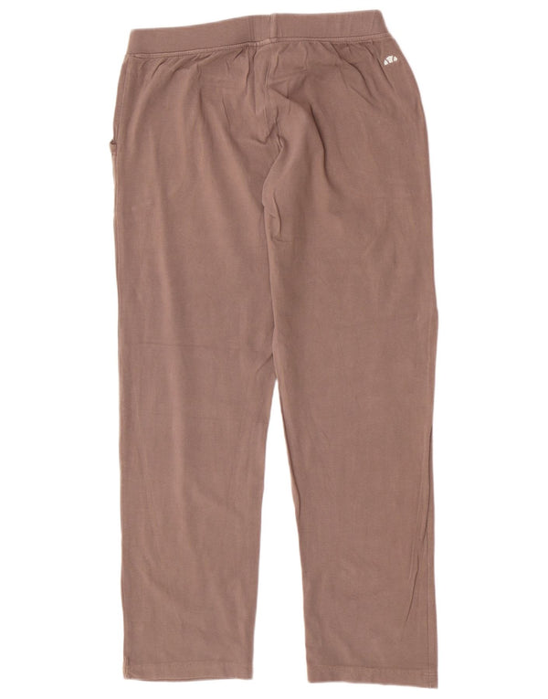 Calça de treino feminina Ellesse UK 12 algodão marrom médio