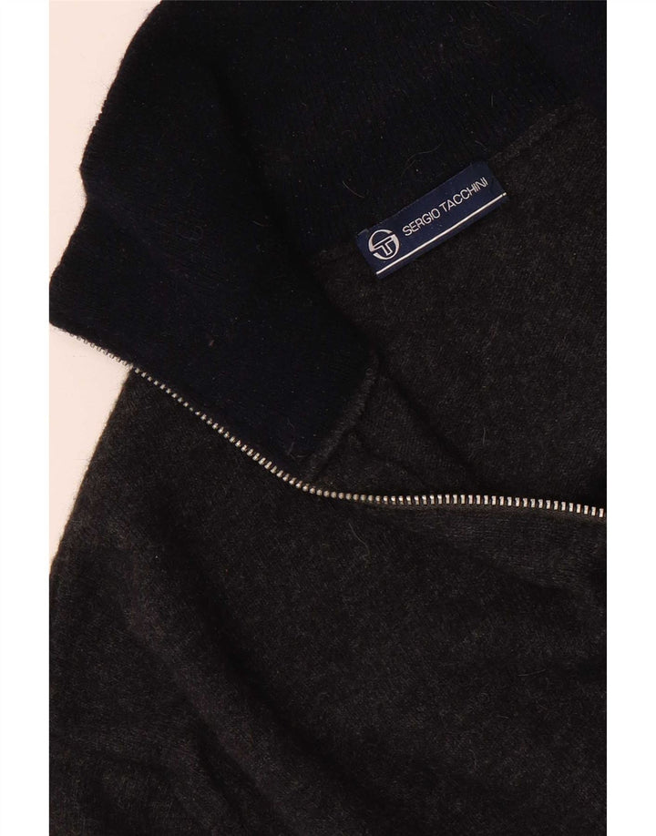 Suéter masculino Sergio Tacchini com zíper e gola cinza médio