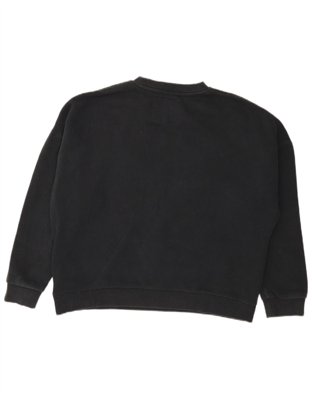 SUPERDRY Womens Crop Oversized Sweatshirt Jumper UK 12 Medium  Black