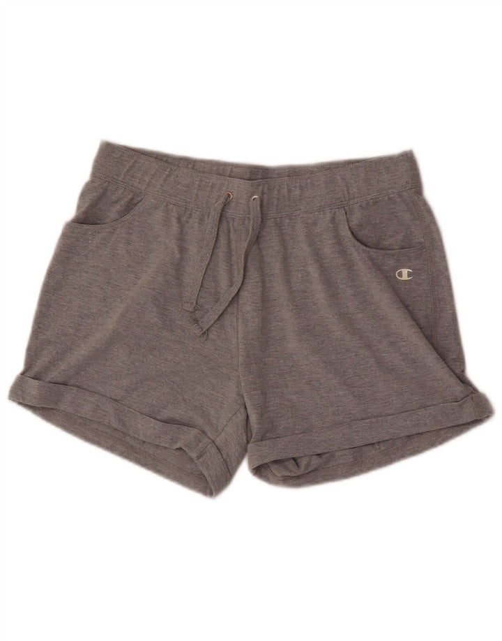 Shorts esportivos femininos Champion UK 12 algodão cinza médio