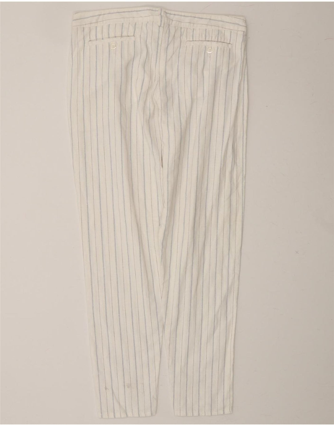 ARMANI Womens Slim Chino Trousers W32 L28 White Pinstripe Vintage Armani and Second-Hand Armani from Messina Hembry 