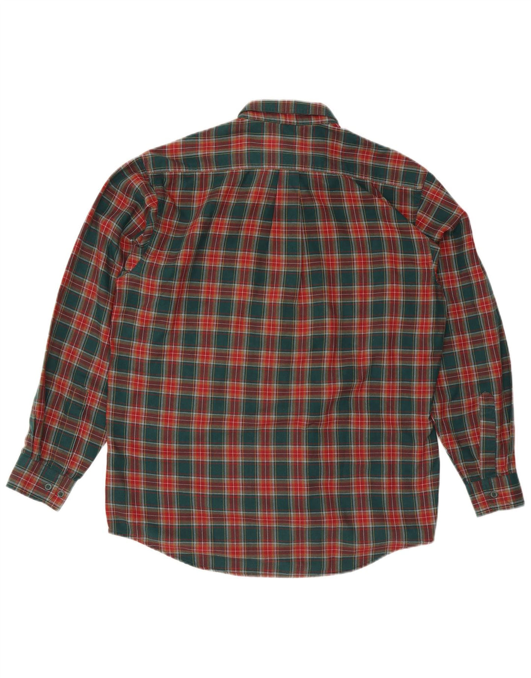 Camisa masculina de flanela Antartex tamanho 16 1/2 poliéster xadrez verde grande
