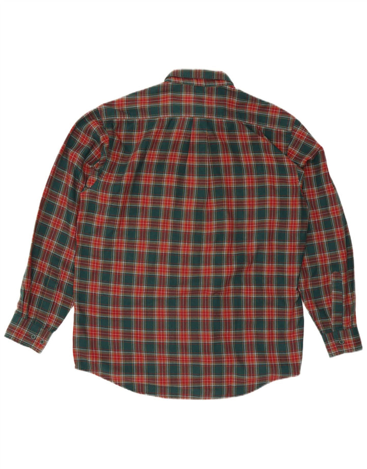 Camisa masculina de flanela Antartex tamanho 16 1/2 poliéster xadrez verde grande