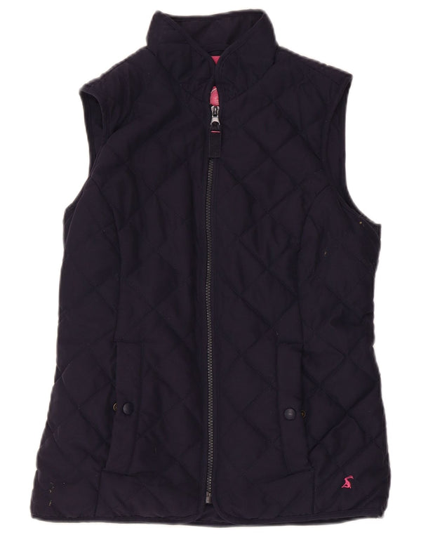 Joules Womens Quilted Gilet UK 8 Pequeno Poliéster Azul Marinho