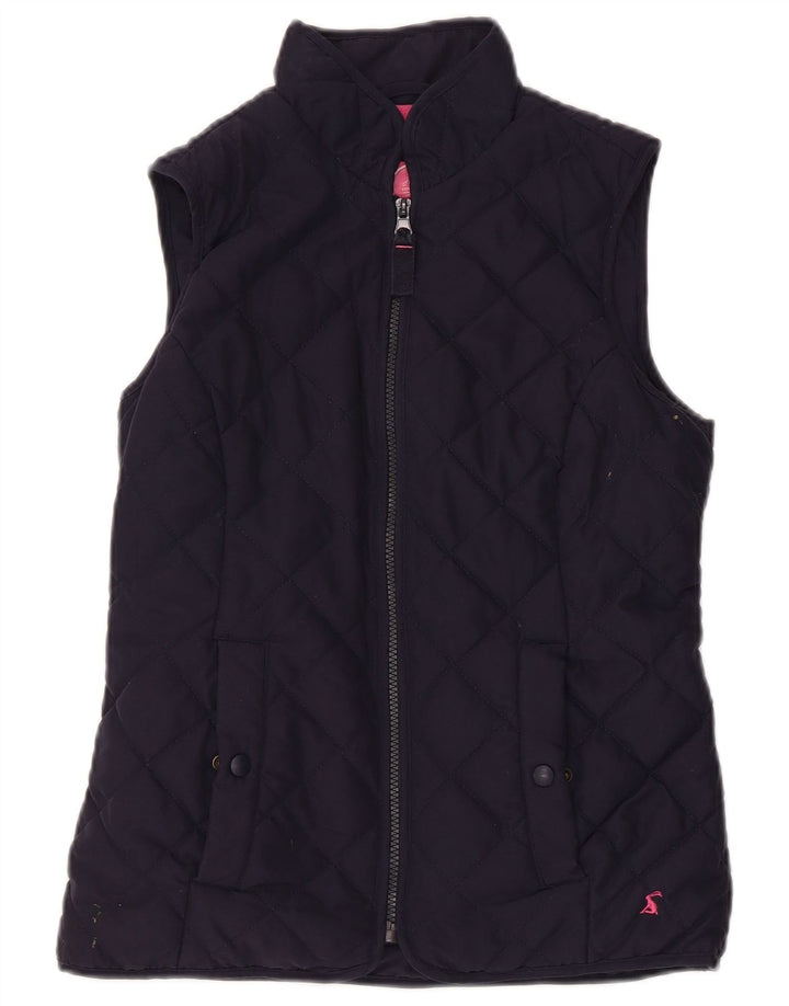 Joules Womens Quilted Gilet UK 8 Pequeno Poliéster Azul Marinho