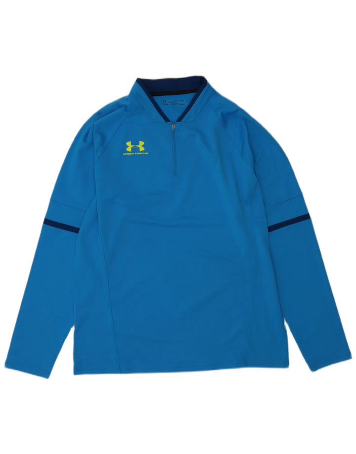 Under Armour Masculino Cold Gear Zip Neck Top Manga Longa XL Azul Poliéster
