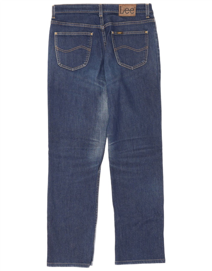 Lee Mens Brooklyn Straight Jeans W34 L34 Azul Algodão