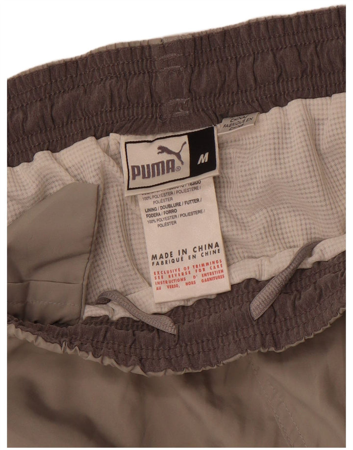 Shorts esportivos masculinos Puma poliéster cinza médio
