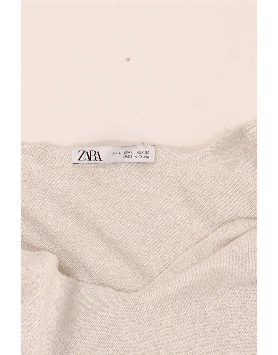 Suéter feminino Zara com decote em V Reino Unido 16 grande prateado