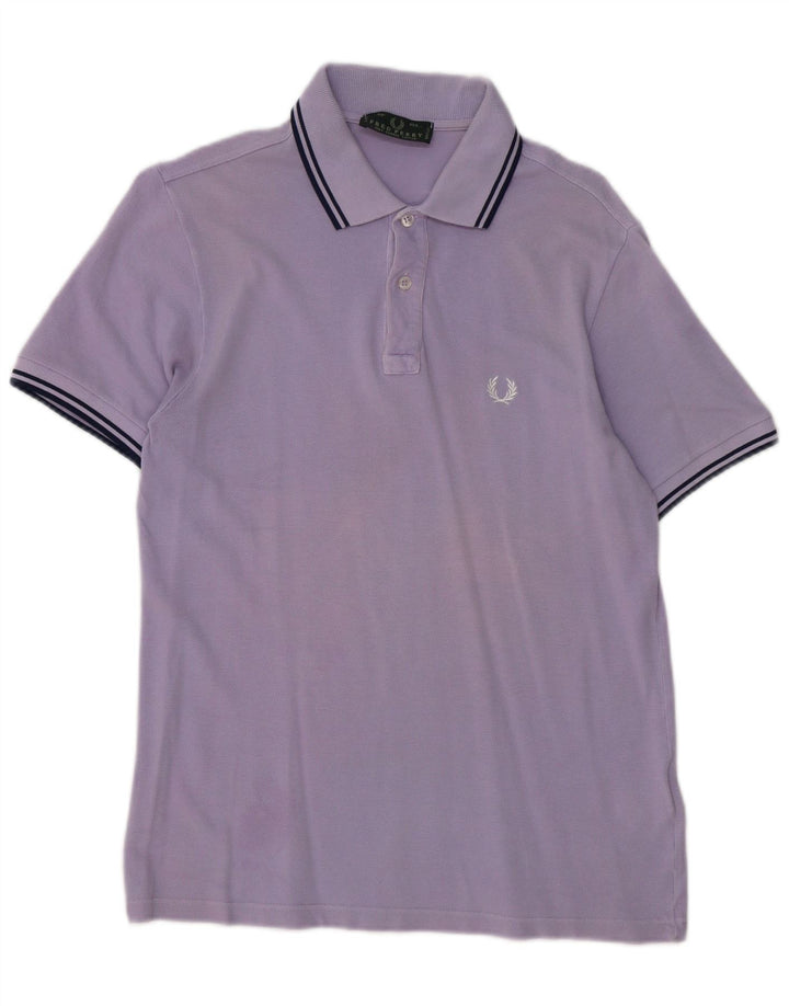 Camisa pólo masculina FRED PERRY pequena de algodão roxo