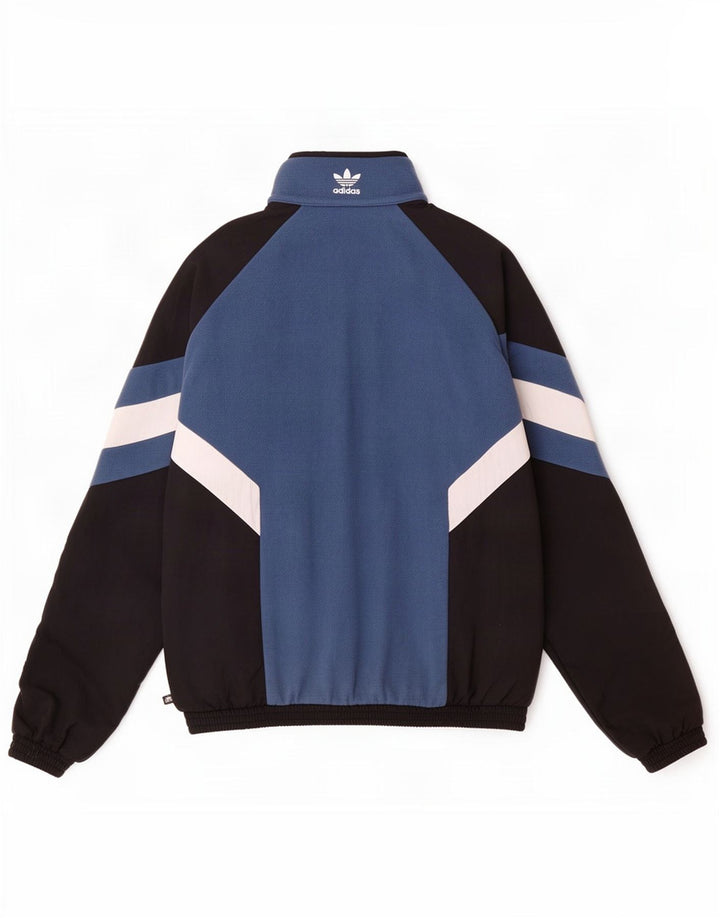 Adidas masculino pulôver agasalho jaqueta pequena azul colorblock poliéster
