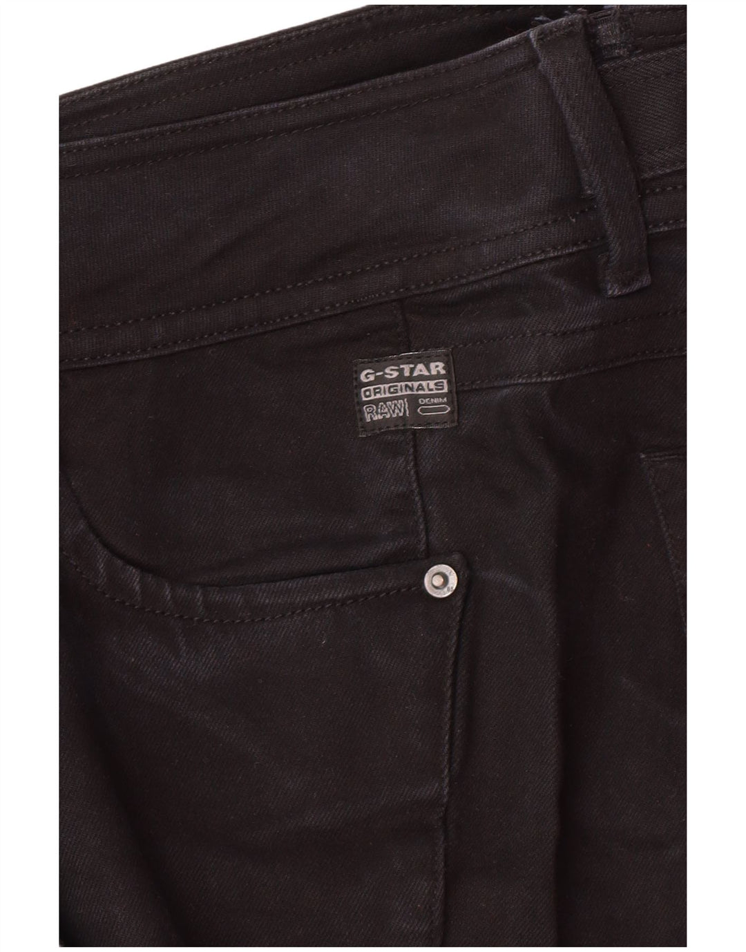 Jeans retos femininos G-STAR W27 L28 algodão preto