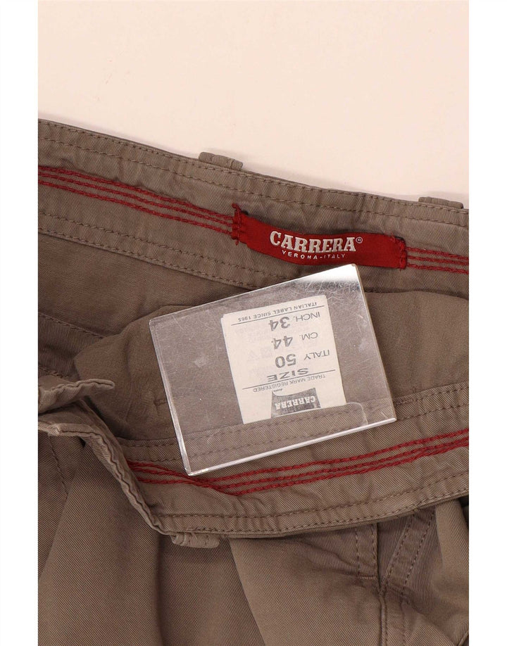 Carrera Mens Cargo Shorts W34 Grande Algodão Cinza