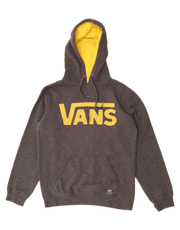 Vans masculino gráfico moletom com capuz pequeno algodão manchado cinza