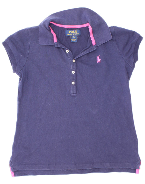 Camisa Polo Ralph Lauren Menina 8-9 Anos Média Azul Marinho Algodão