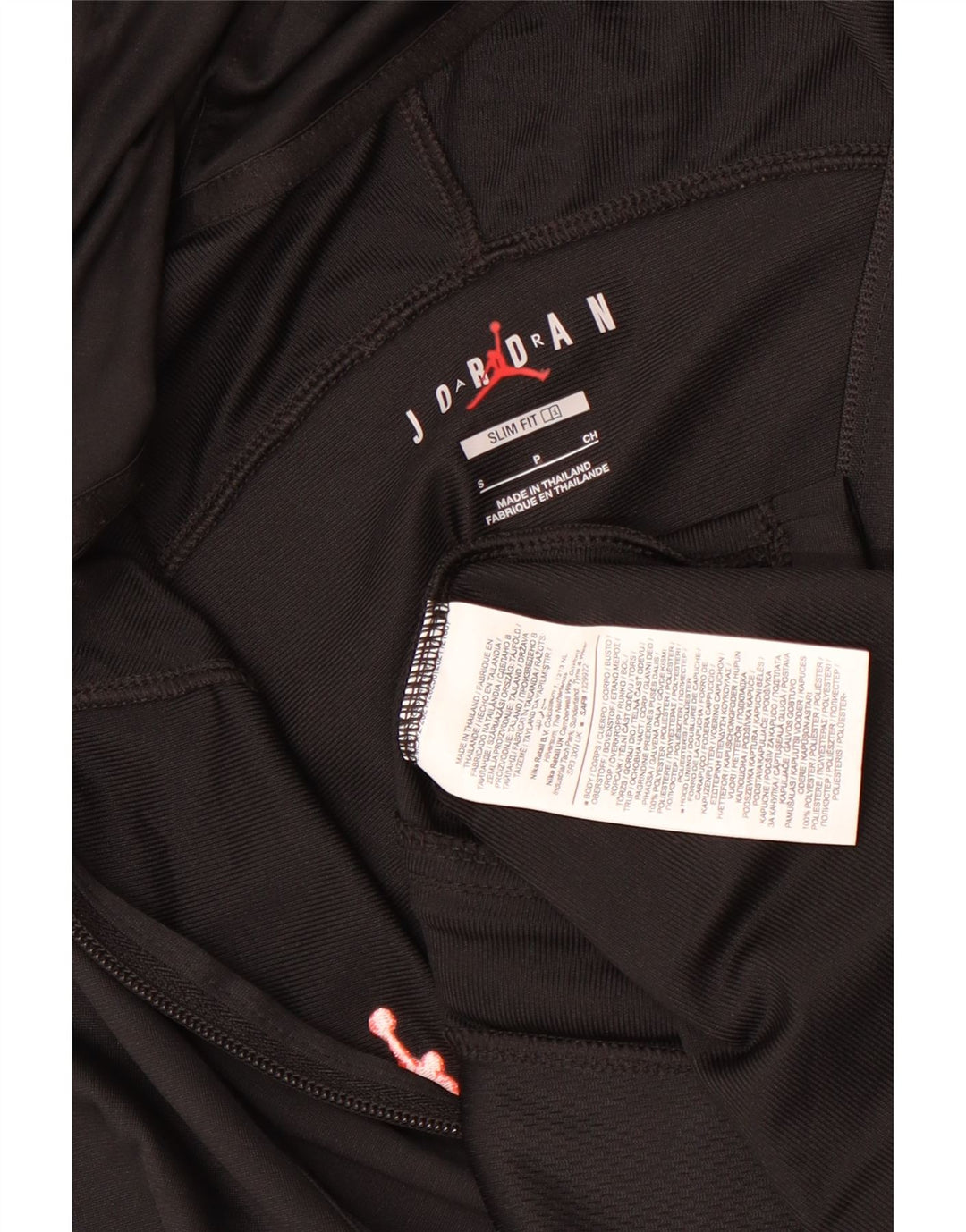 Jordan Mens Paris Saint-Germain Slim Fit Zip Suéter com capuz pequeno preto