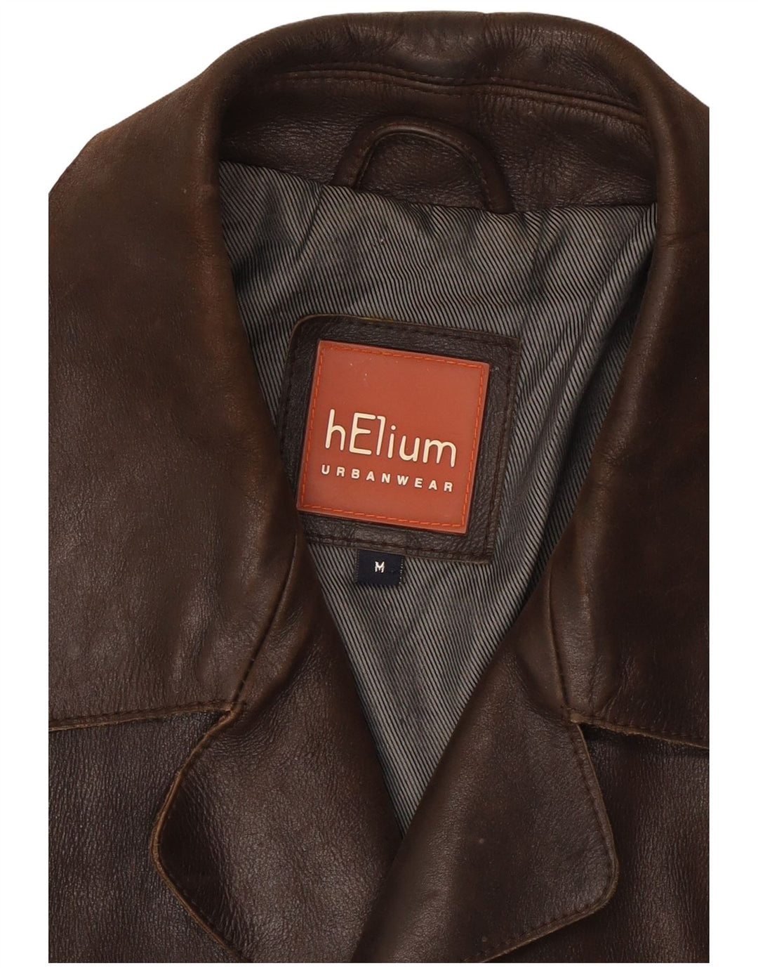 Jaqueta de couro masculina Helium UK 38 marrom médio