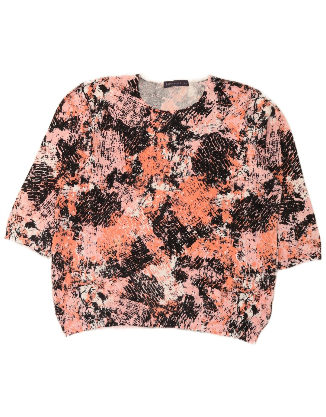 Suéter feminino Marks & Spencer com estampa abstrata e gola redonda Reino Unido 16 grandes