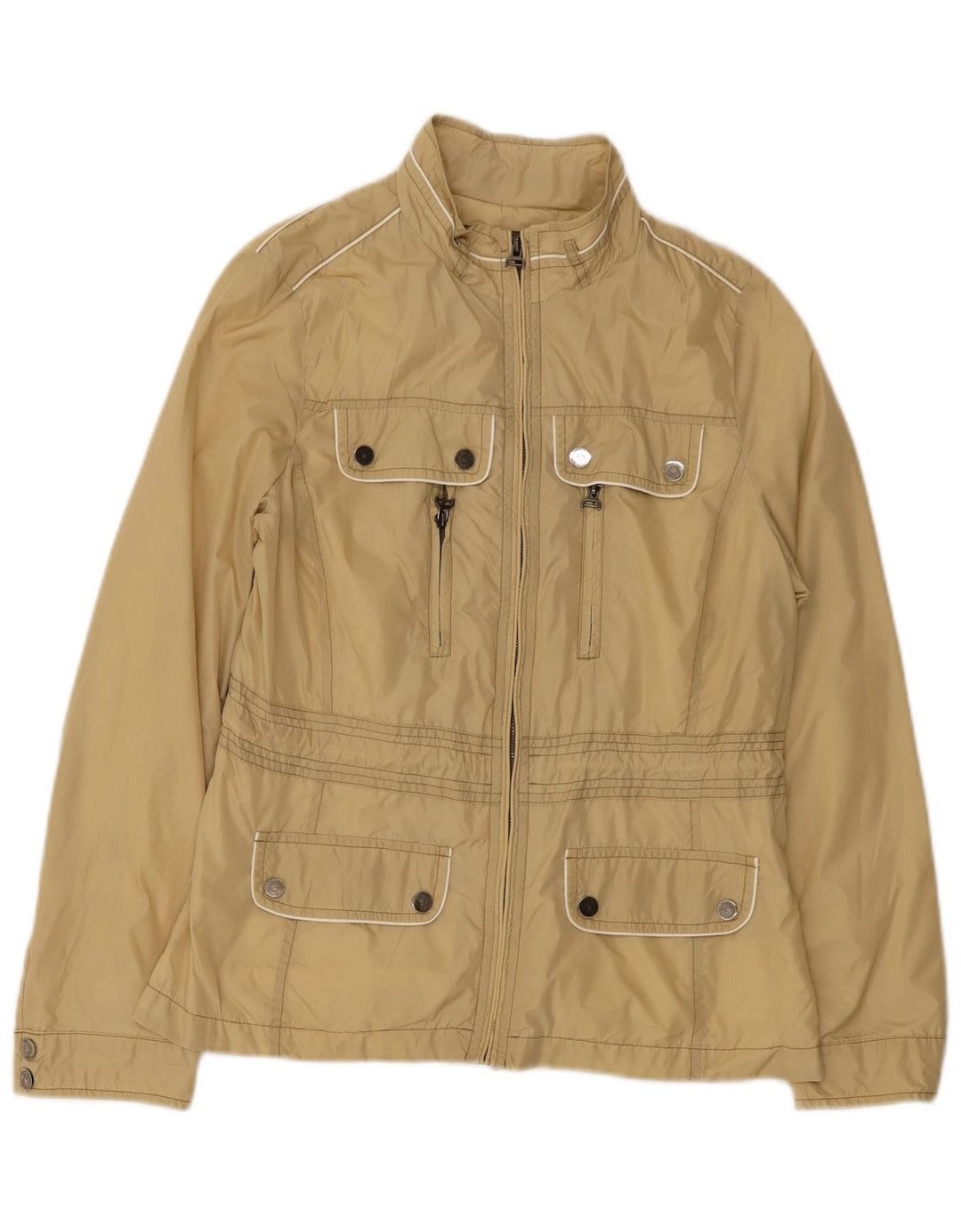 Jaqueta utilitária feminina Zara UK 14 grande bege