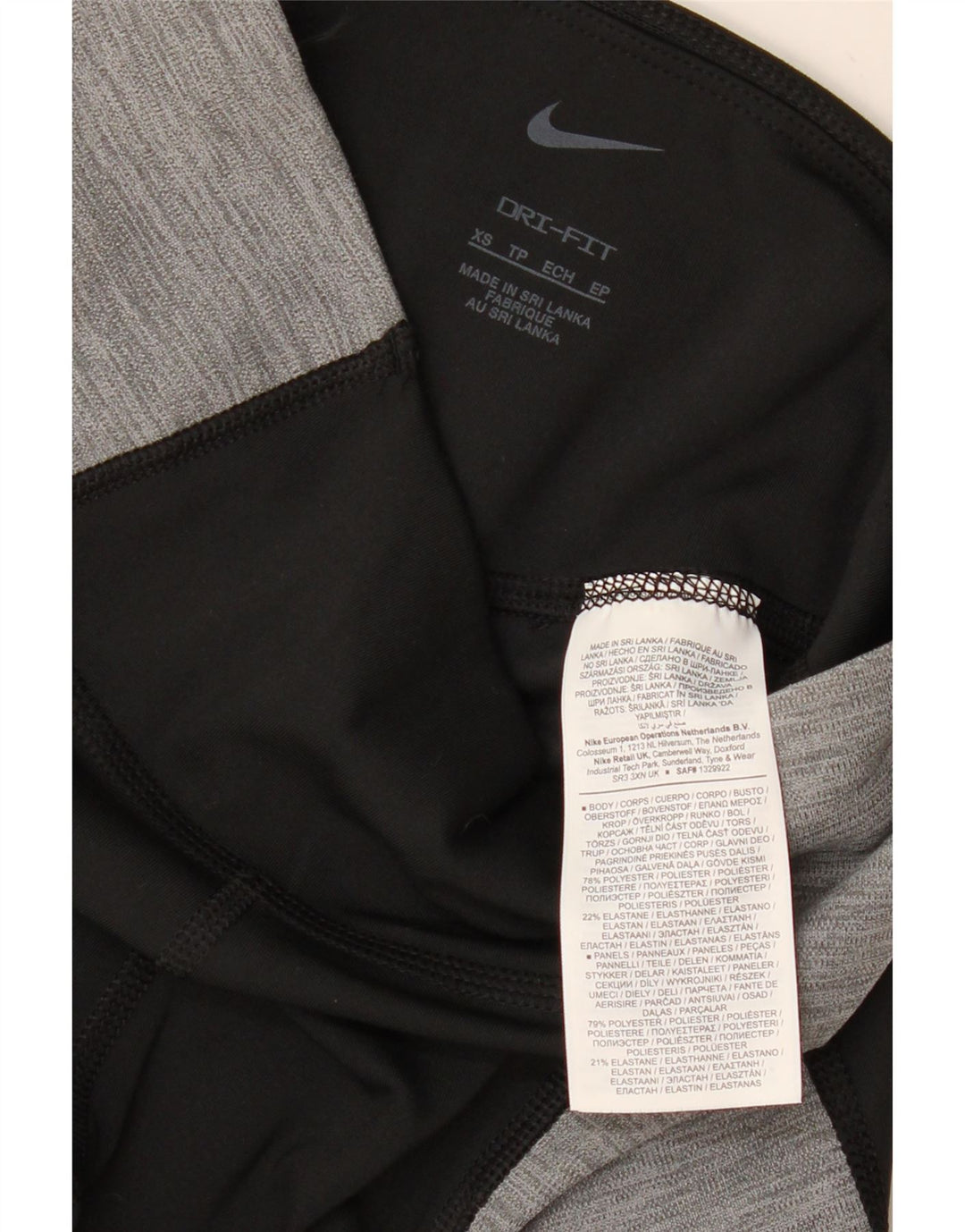 Leggings Nike Dri Fit Femininas UK 4 XS Preto Colourblock Poliéster