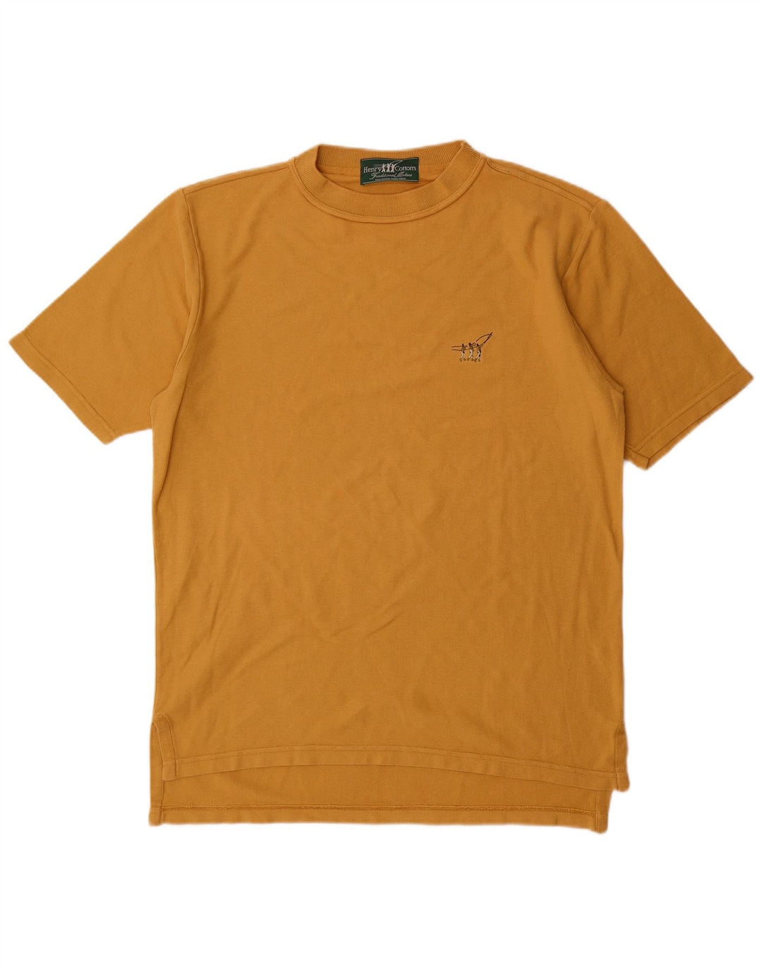 Camiseta masculina Henry Cottons Top de algodão amarelo médio