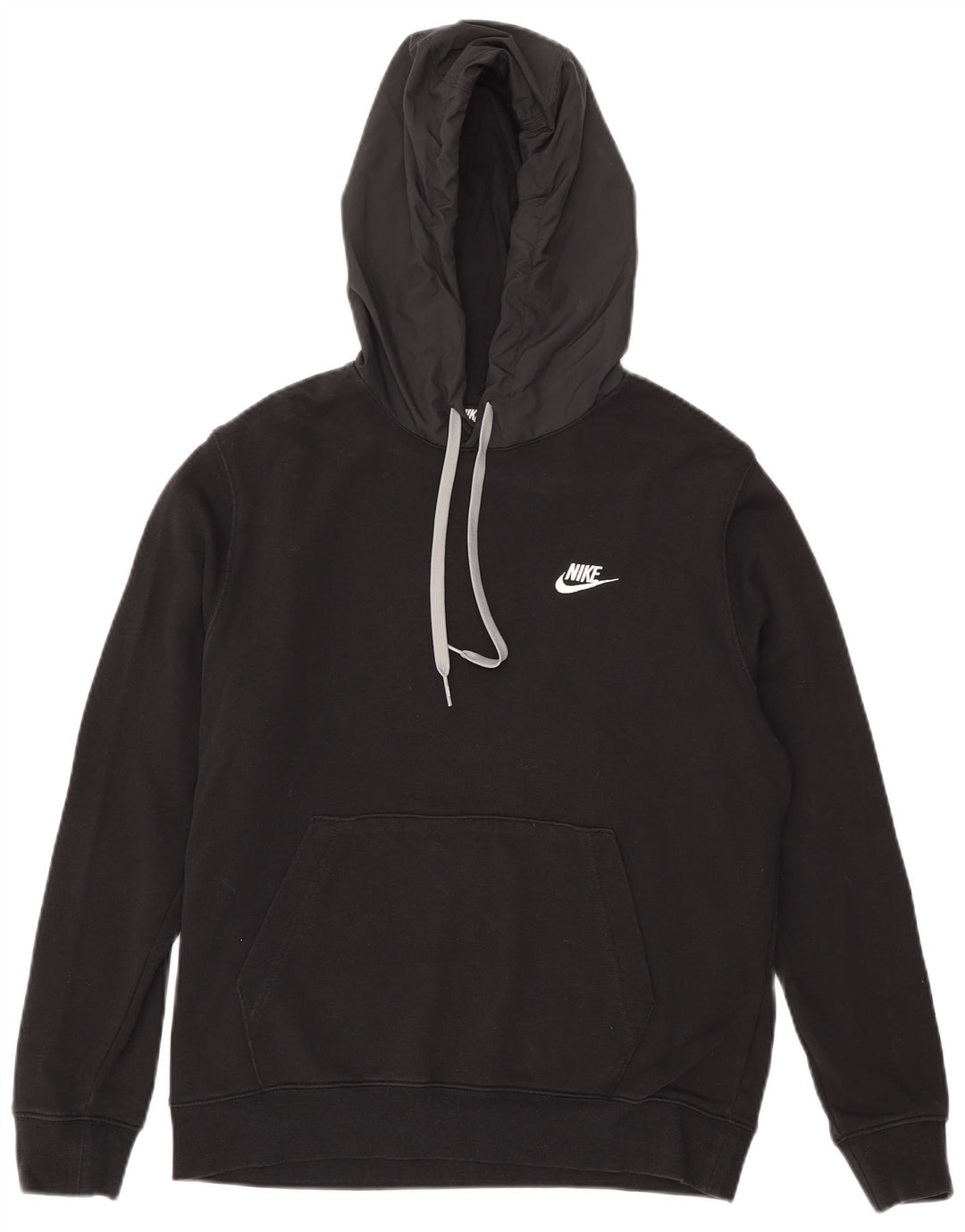 Nike masculino gráfico moletom com capuz médio algodão preto