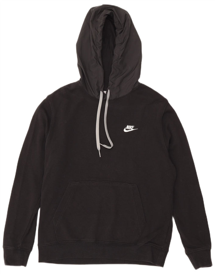 Nike masculino gráfico moletom com capuz médio algodão preto