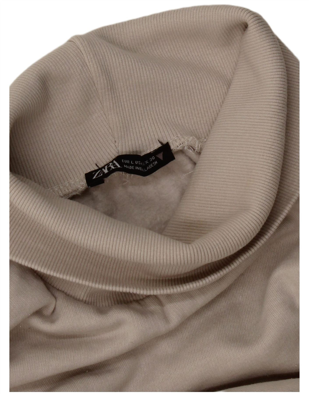 Zara Suéter feminino com gola redonda e gola redonda UK 14 cinza médio