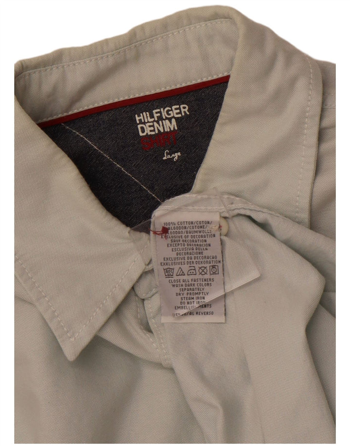 Camisa masculina TOMMY HILFIGER grande algodão verde