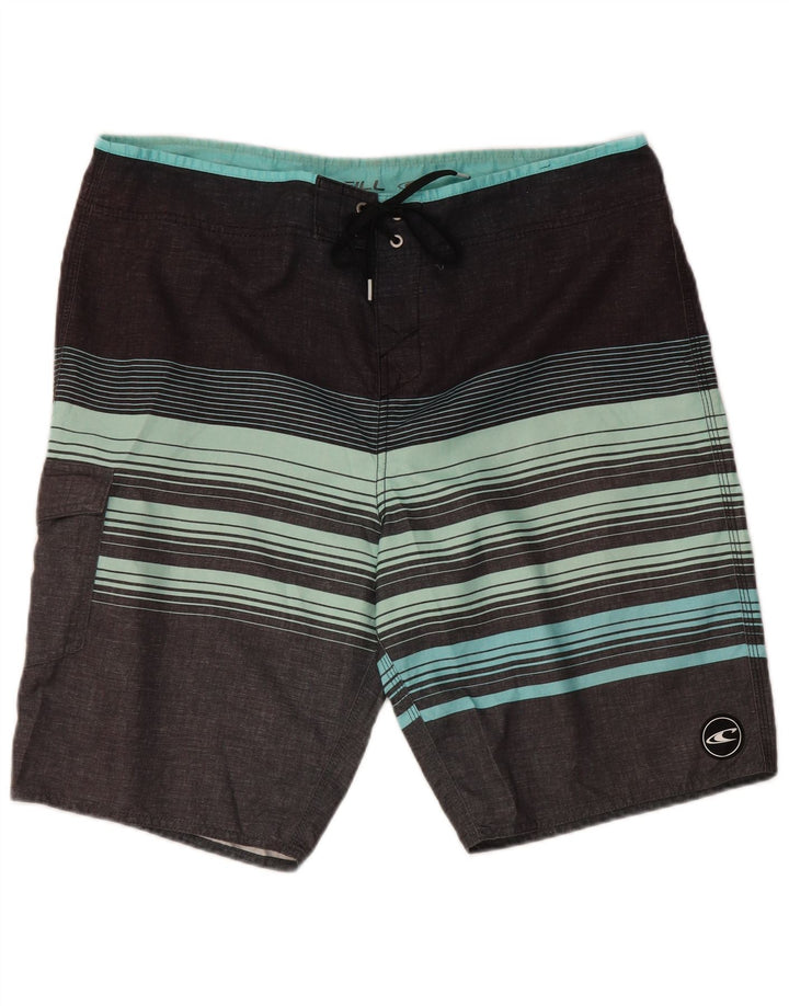Shorts de natação masculino O'Neill grande poliéster listrado cinza
