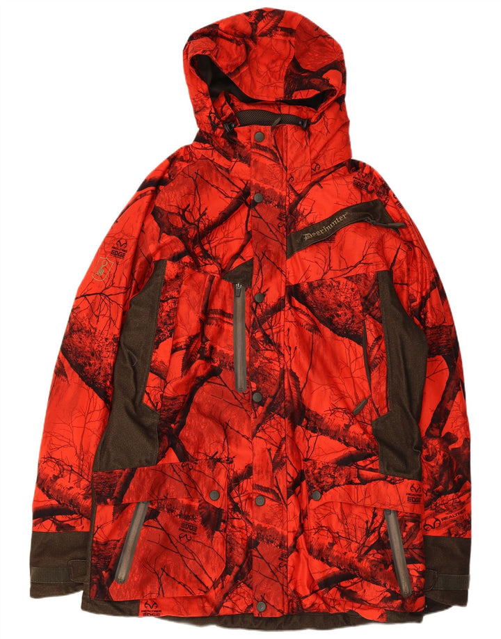 Jaqueta corta-vento masculina Deerhunter com capuz EU 56 3XL camuflagem vermelha