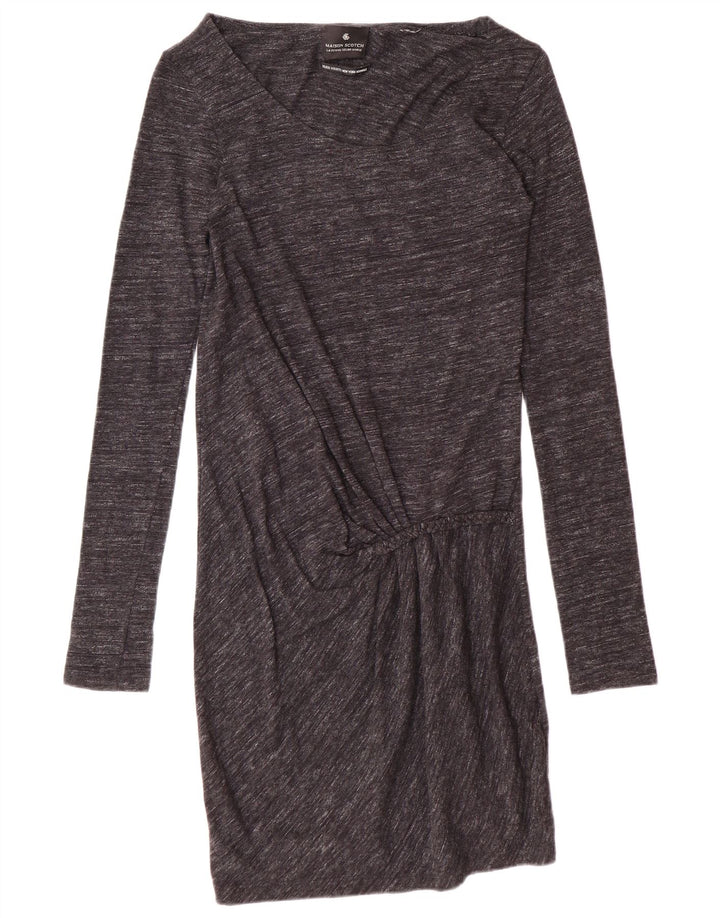 Vestido básico feminino de manga comprida MAISON SCOTCH Reino Unido 10 pequeno cinza