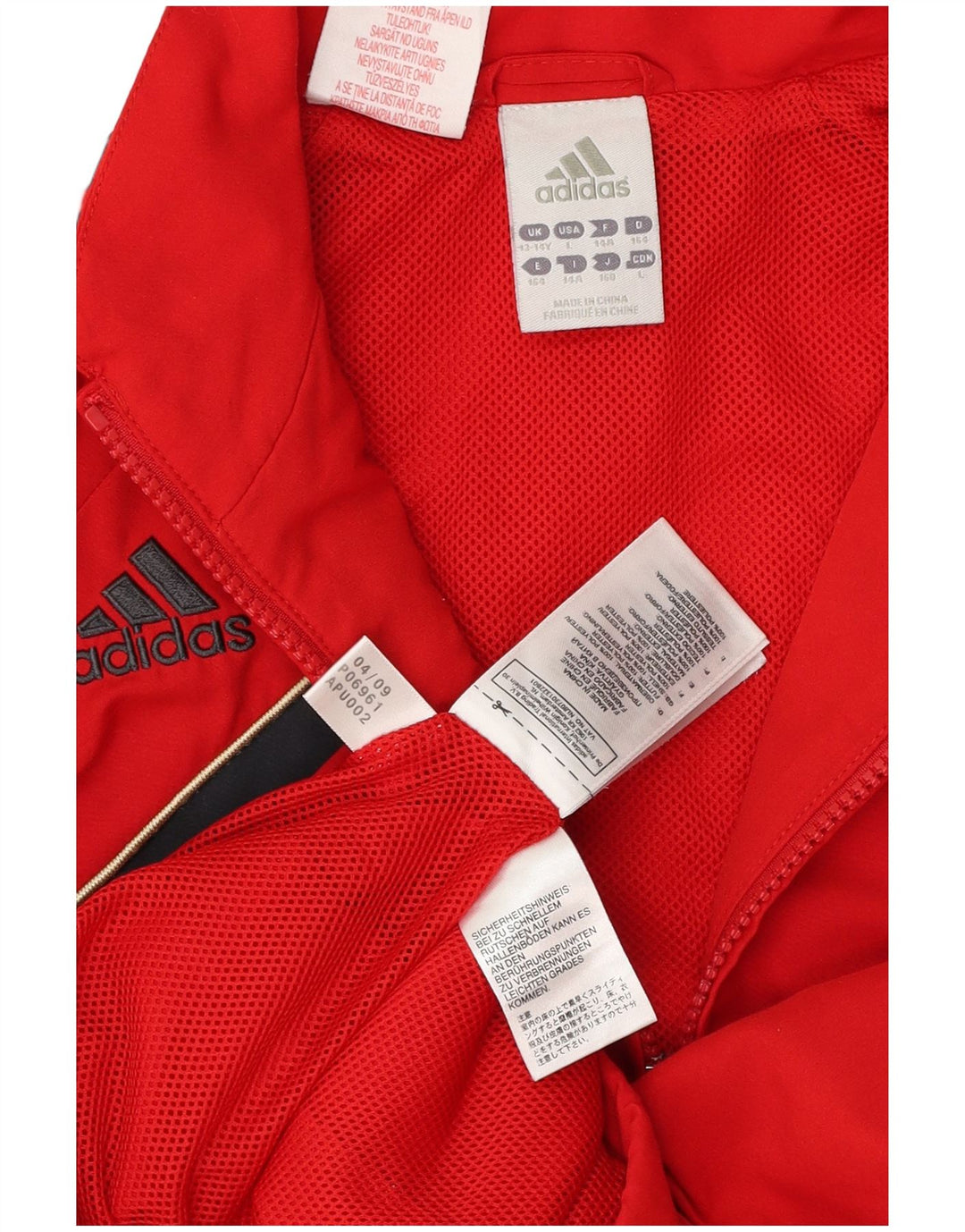 ADIDAS Boys Liverpool Tracksuit Top Jacket 13-14 Anos Vermelho Colorblock