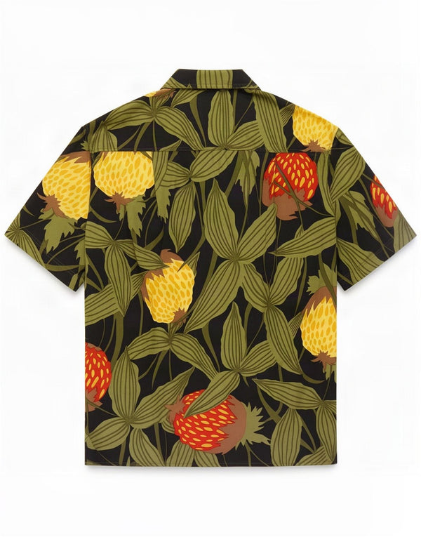 Camisa feminina vintage de manga curta UK 20 2XL algodão floral multicolorido