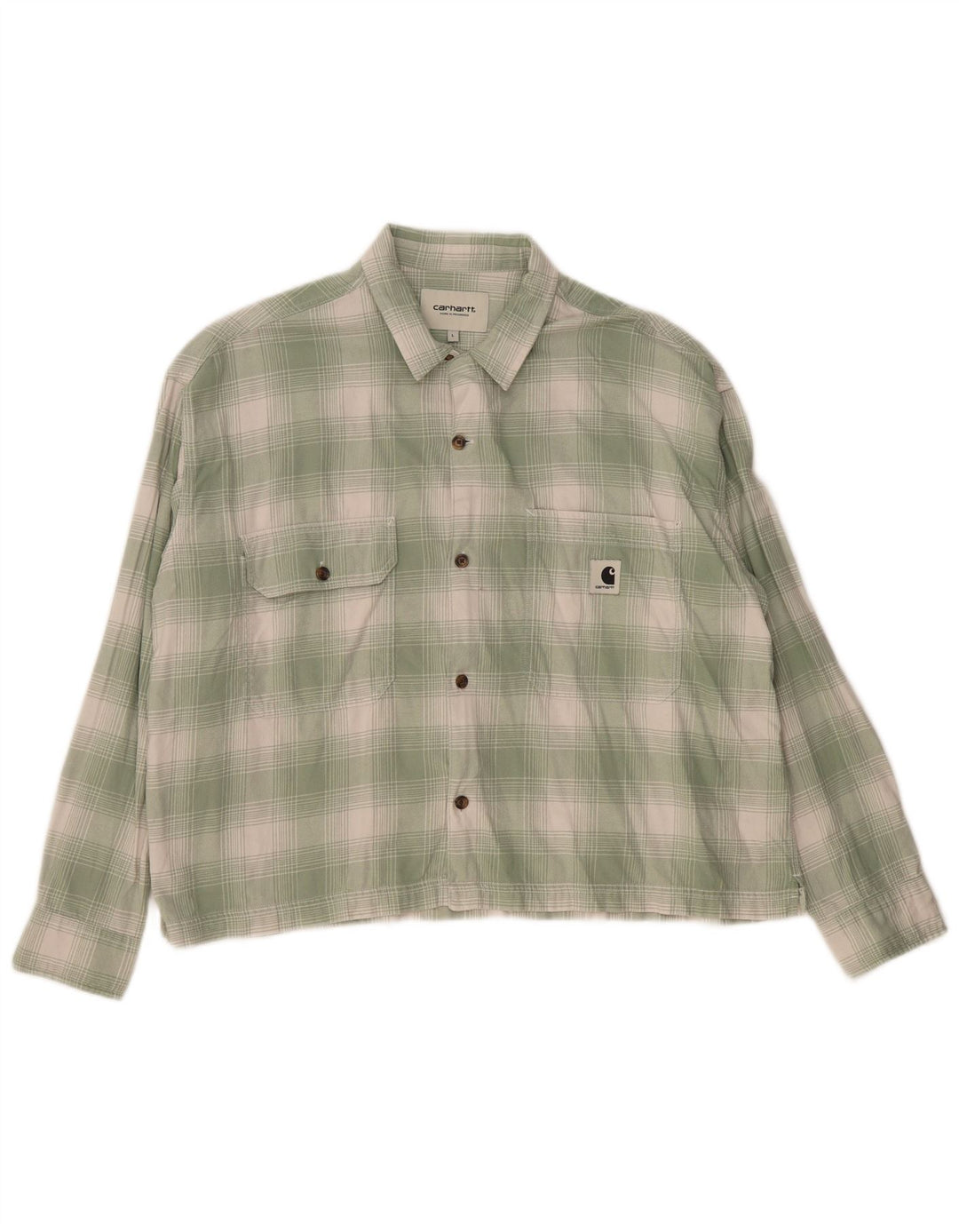 Camisa masculina CARHARTT grande algodão xadrez verde
