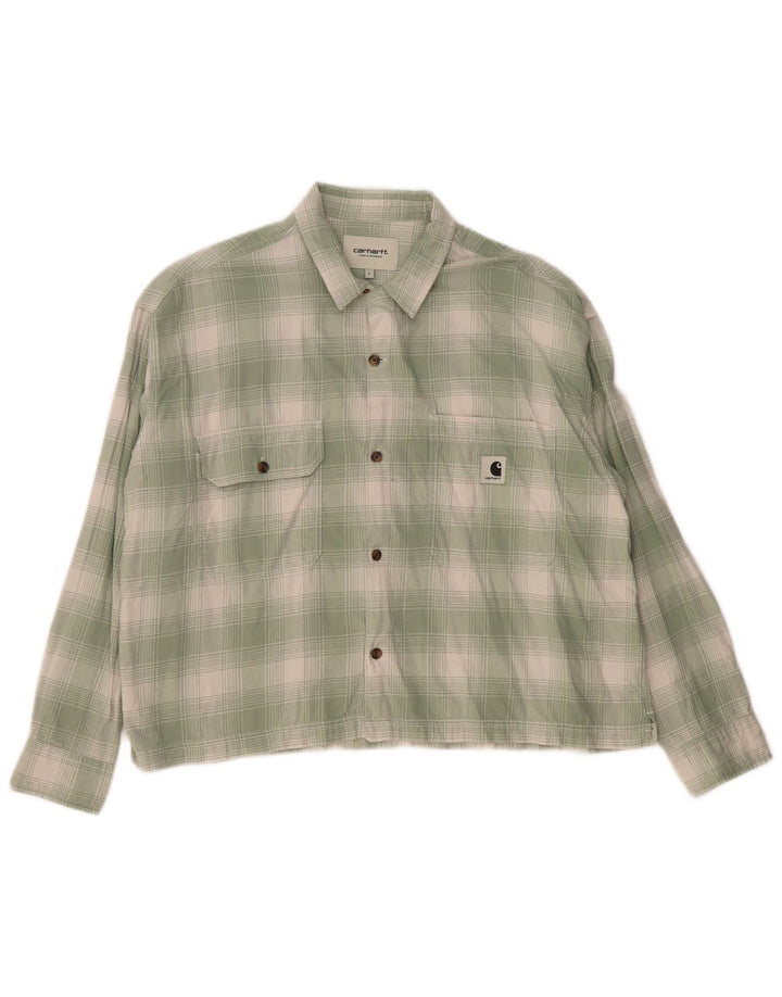 Camisa masculina CARHARTT grande algodão xadrez verde