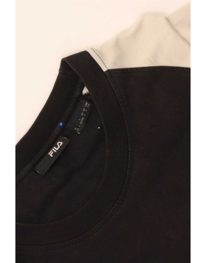 Fila Camiseta masculina gráfica grande bloco colorido preto