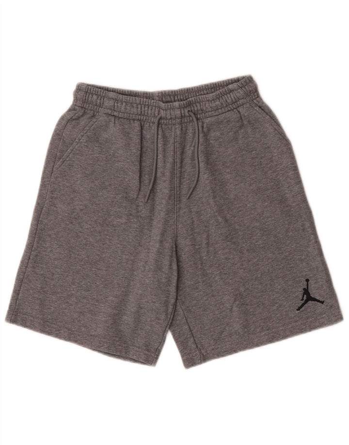 Shorts esportivos Jordan Boys 12-13 anos grandes de algodão cinza