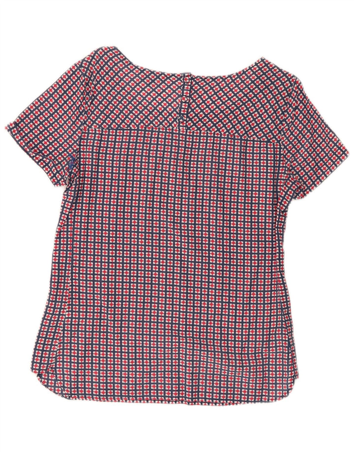 Blusa feminina Tommy Hilfiger top EUA 6 algodão geométrico azul marinho médio