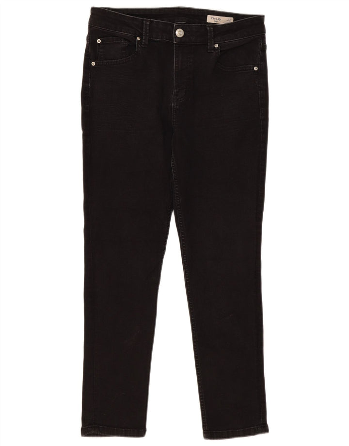 Marks & Spencer Feminino The Lily Slim Jeans Reino Unido 12 Médio W30 L26 Preto
