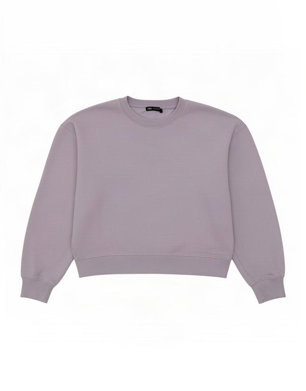 Zara moletom feminino jumper UK 14 algodão roxo médio